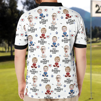 Best Dad Ever - Personalized Photo Polo Shirt