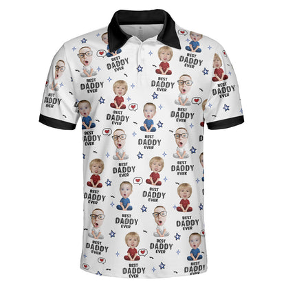 Best Dad Ever - Personalized Photo Polo Shirt