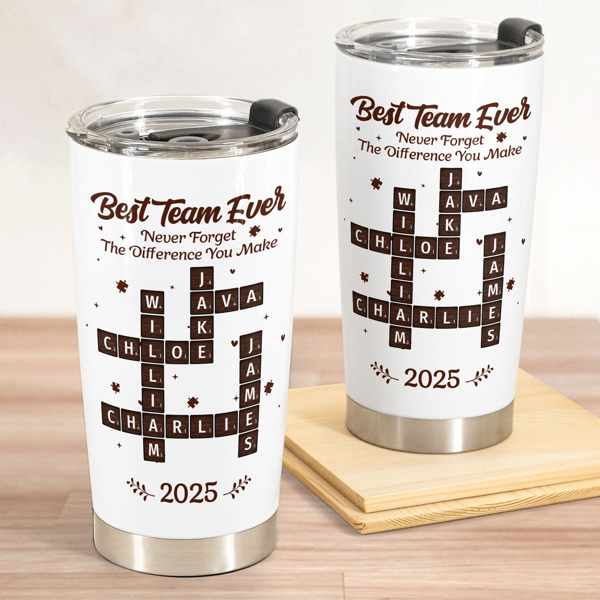 Best Team Ever Scrabble - Personalized Tumbler Cup
