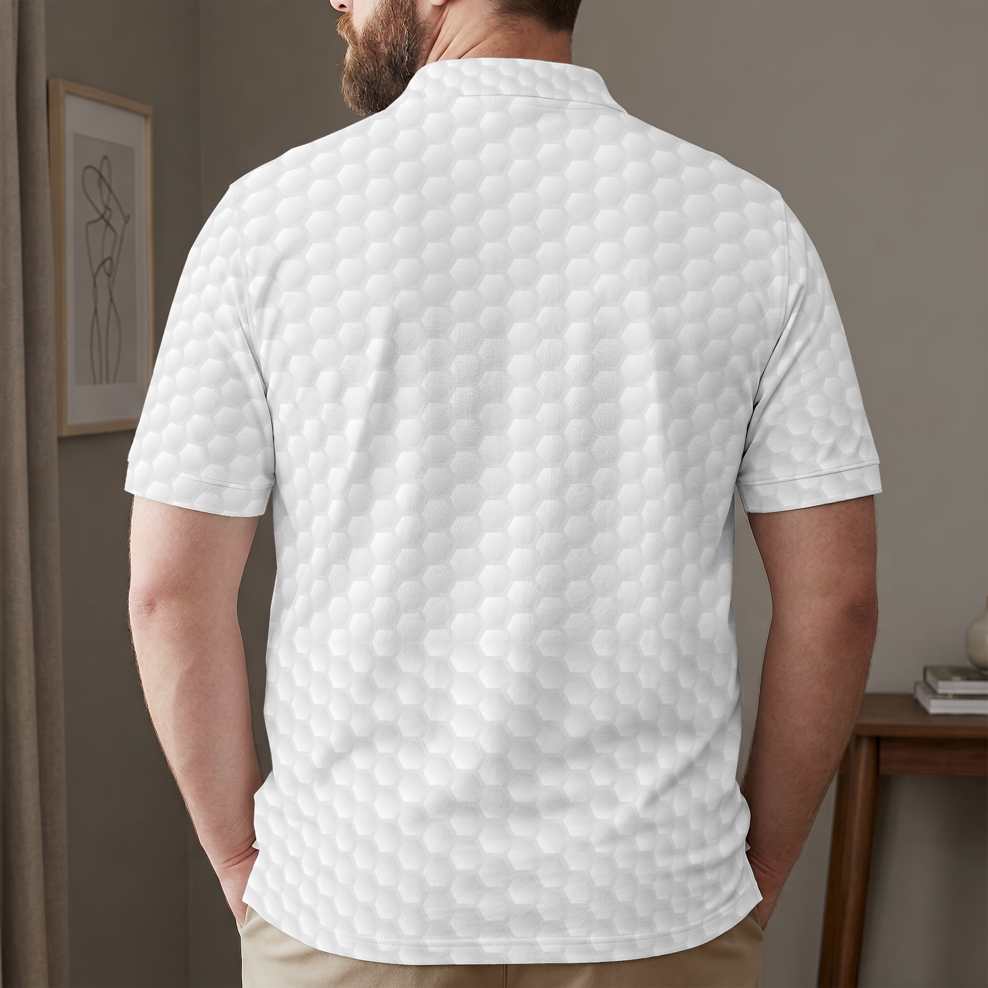 Best Dad By Par Sketch Line Art Father's Day Gift For Husband, Dad - Personalized Polo Shirt