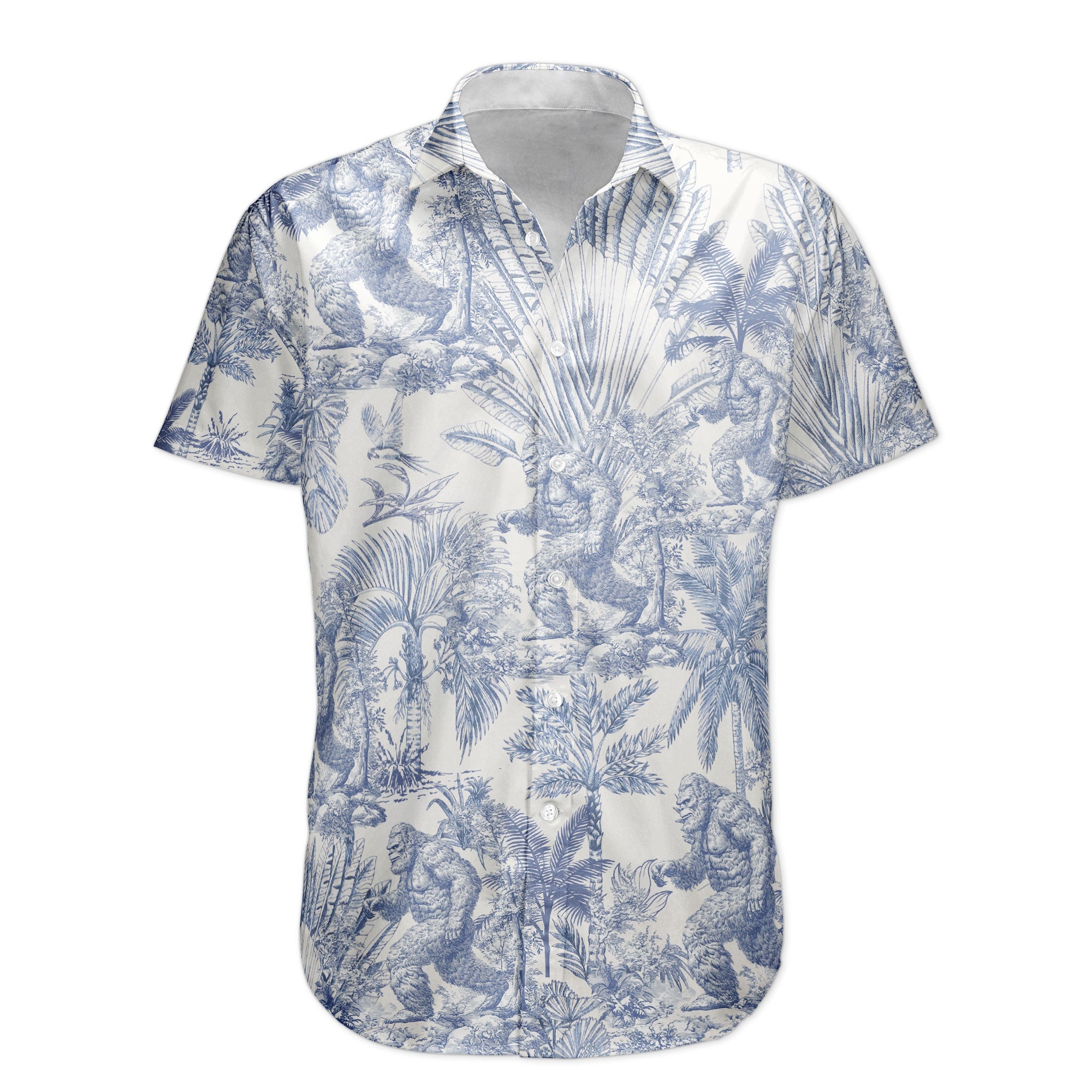 Bigfoot Alien Dragon Dinosaur Wolf Toile De Jouy - Personalized Hawaiian Shirt