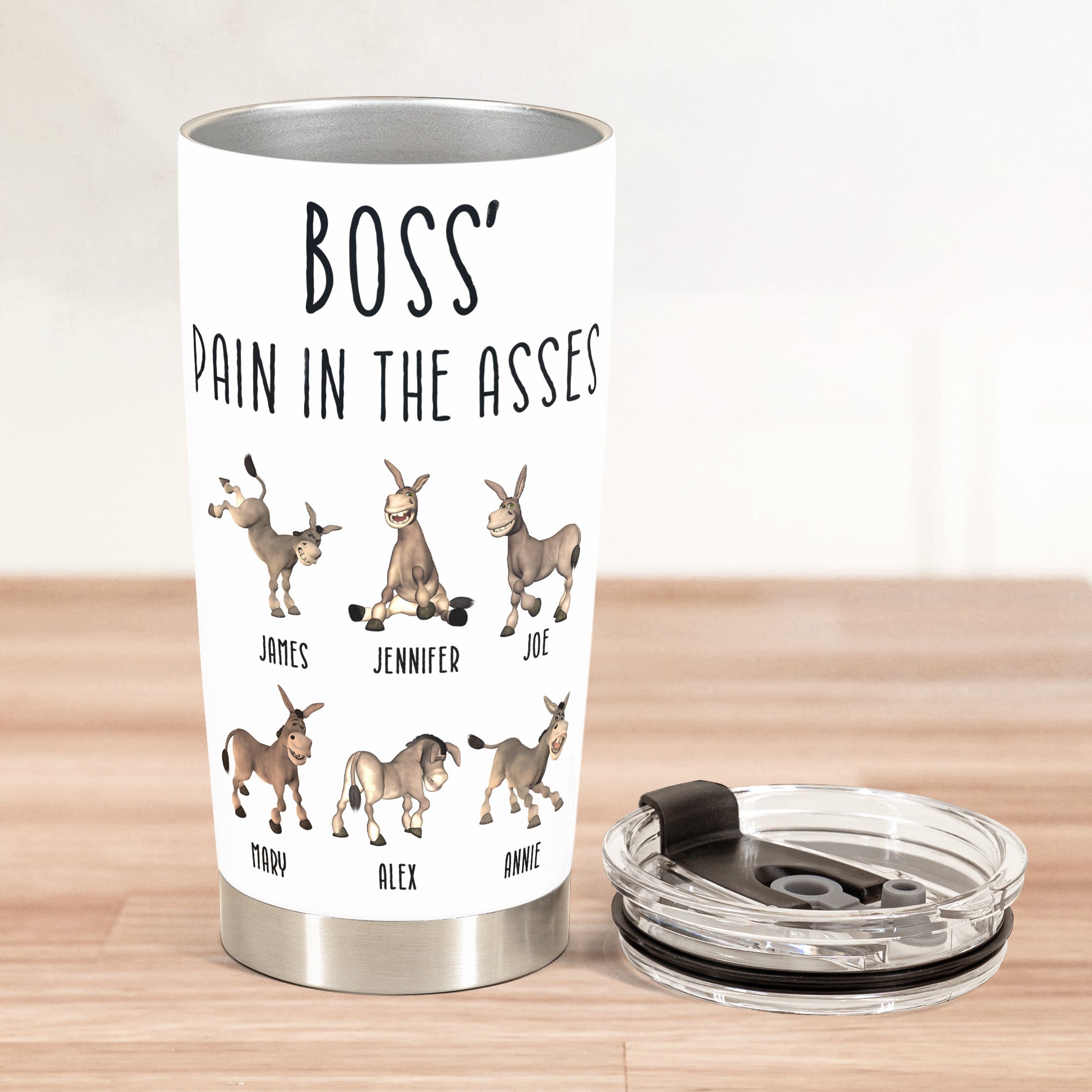 Personalized “Boss' Pain In The Asses” 20 oz Stainless Steel Tumbler