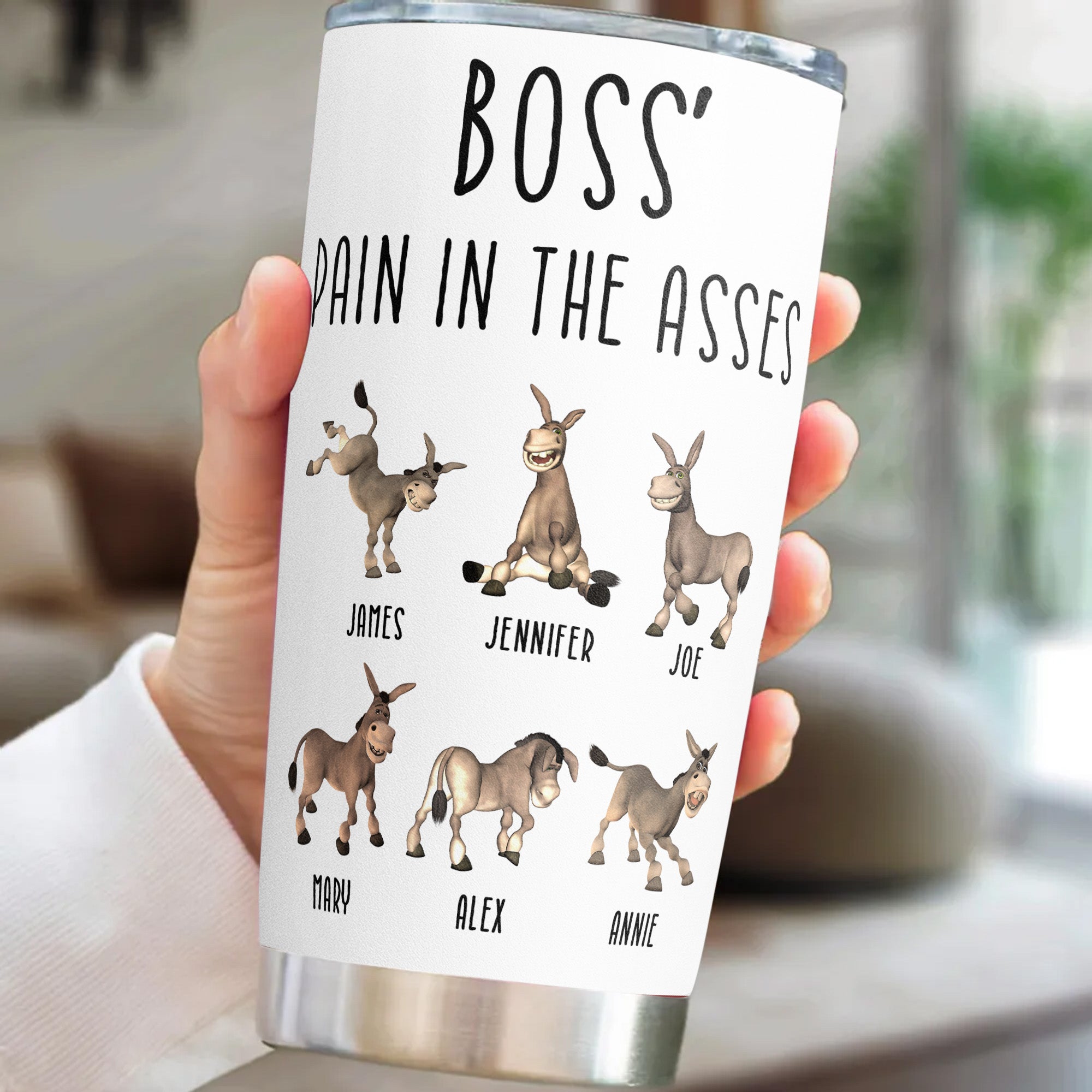 Personalized “Boss' Pain In The Asses” 20 oz Stainless Steel Tumbler