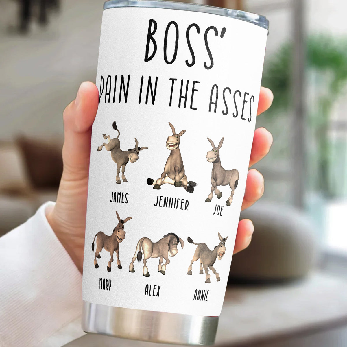 Personalized “Boss' Pain In The Asses” 20 oz Stainless Steel Tumbler