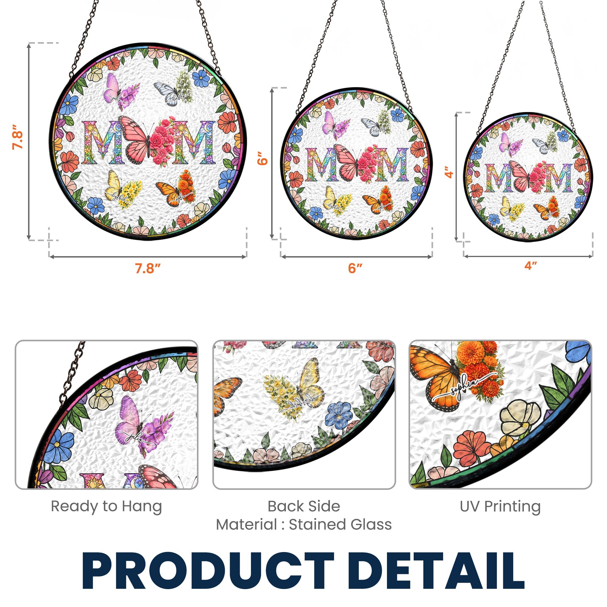 Butterfly Birth Flower Gift For Mom, Wife - Personalized Window Hanging Suncatcher