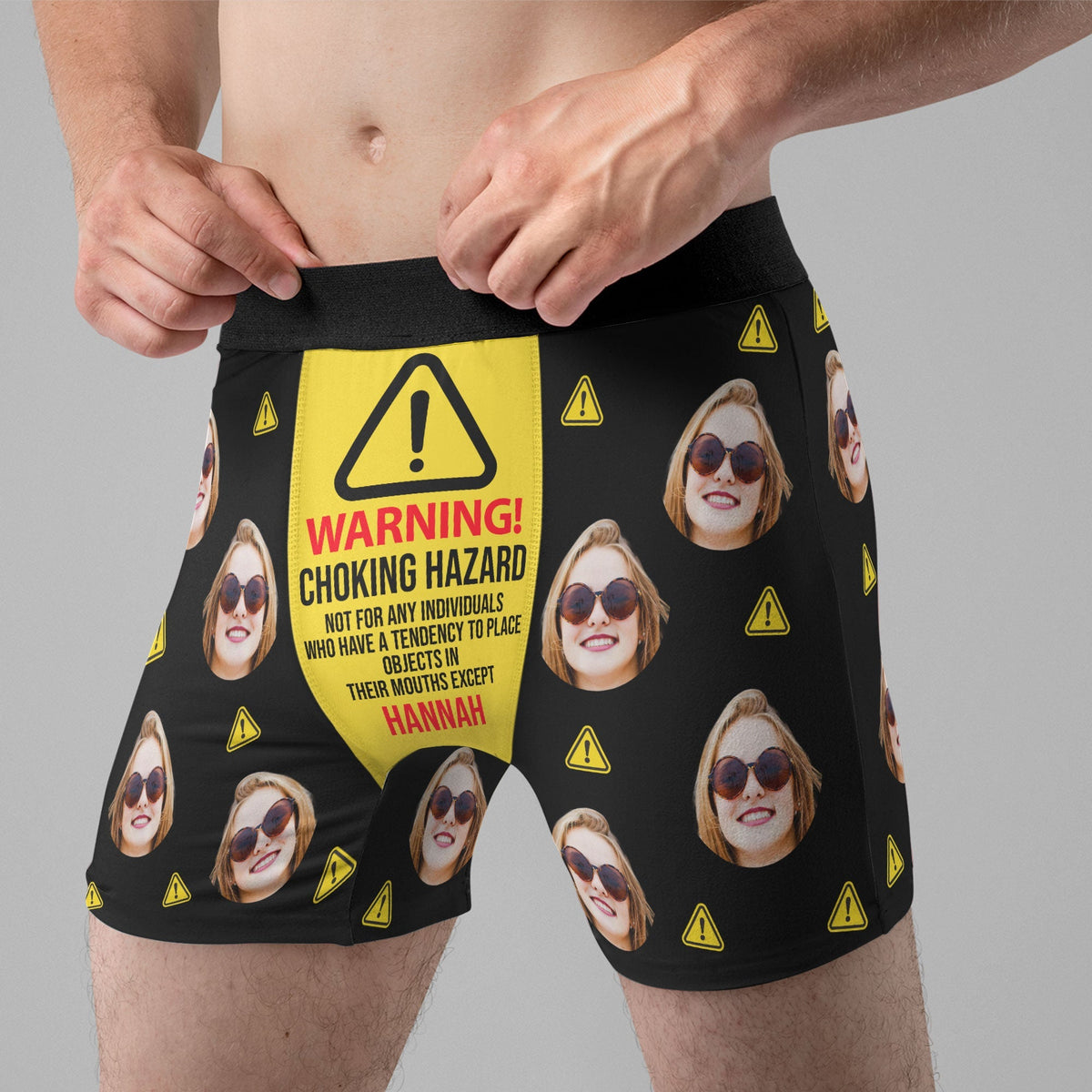 Personalized Photo Choking Hazard Men's Boxer Briefs