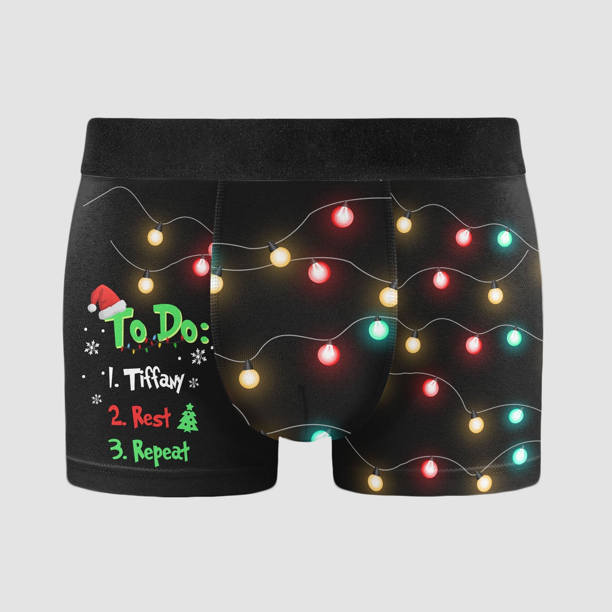 Personalized Men's Boxer Briefs – Funny Christmas To-Do List