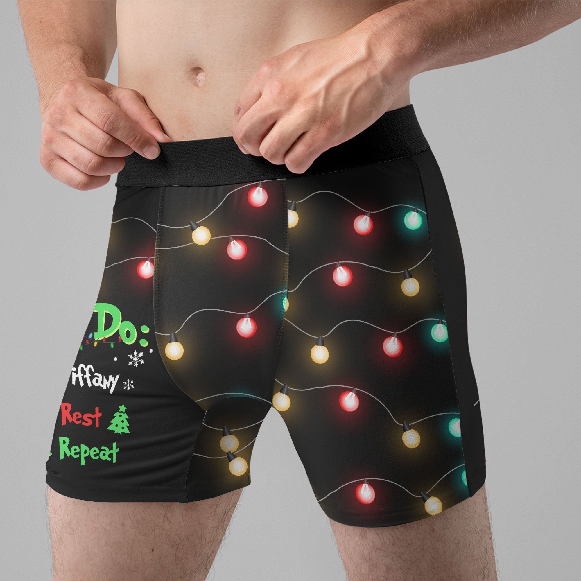 Personalized Men's Boxer Briefs – Funny Christmas To-Do List
