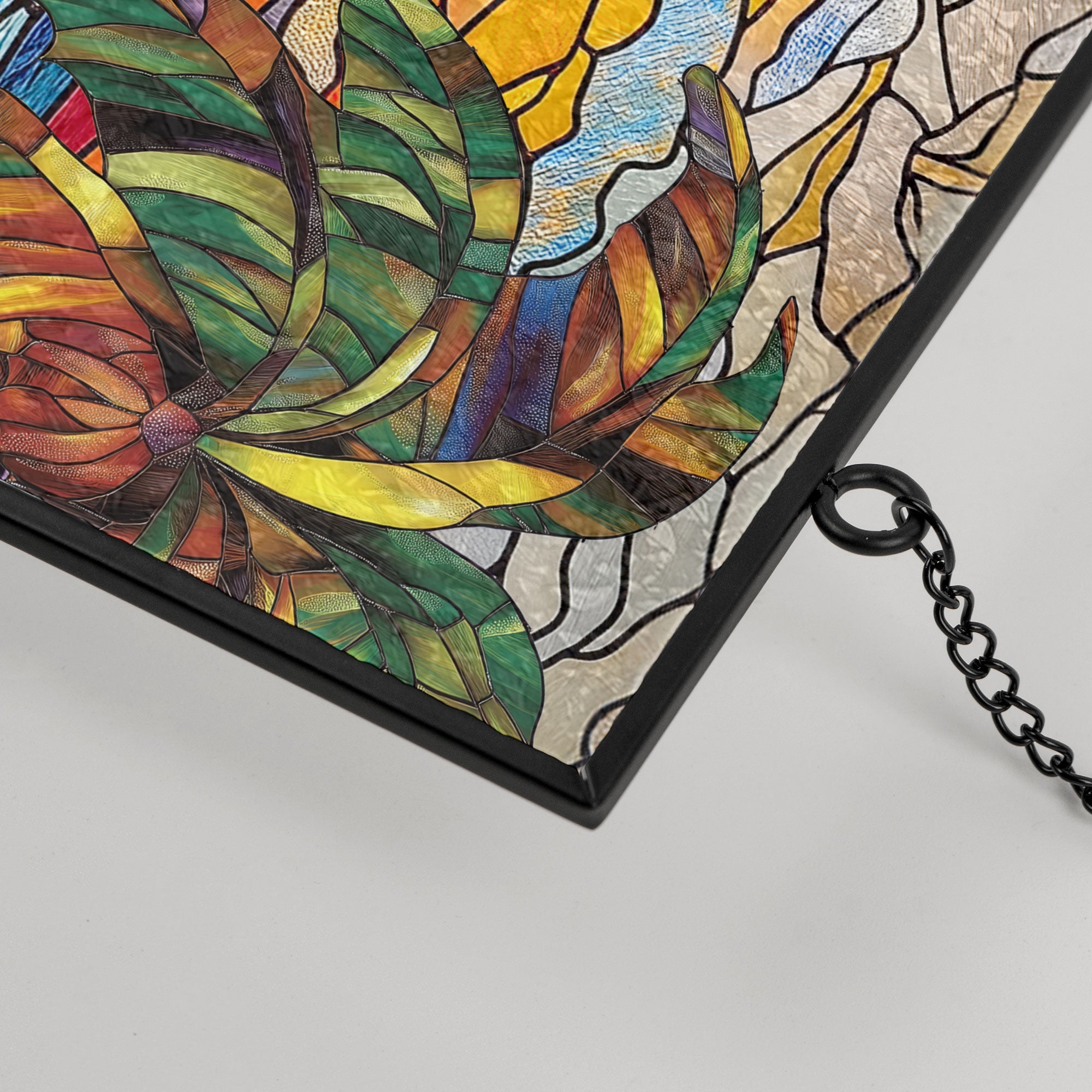 Couple Sitting Together - Personalized Stained Glass Suncatcher