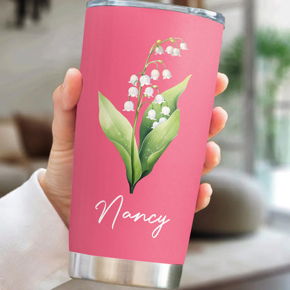 Custom Birth Flower & Name For Her, Gift For Friends, Coworkers, Daughters, Sisters - Personalized Tumbler Cup