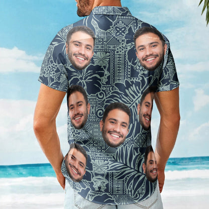 Custom Photo Funny Pet Family Friends Tiki Bar Summer - Custom Photo Hawaiian Shirts