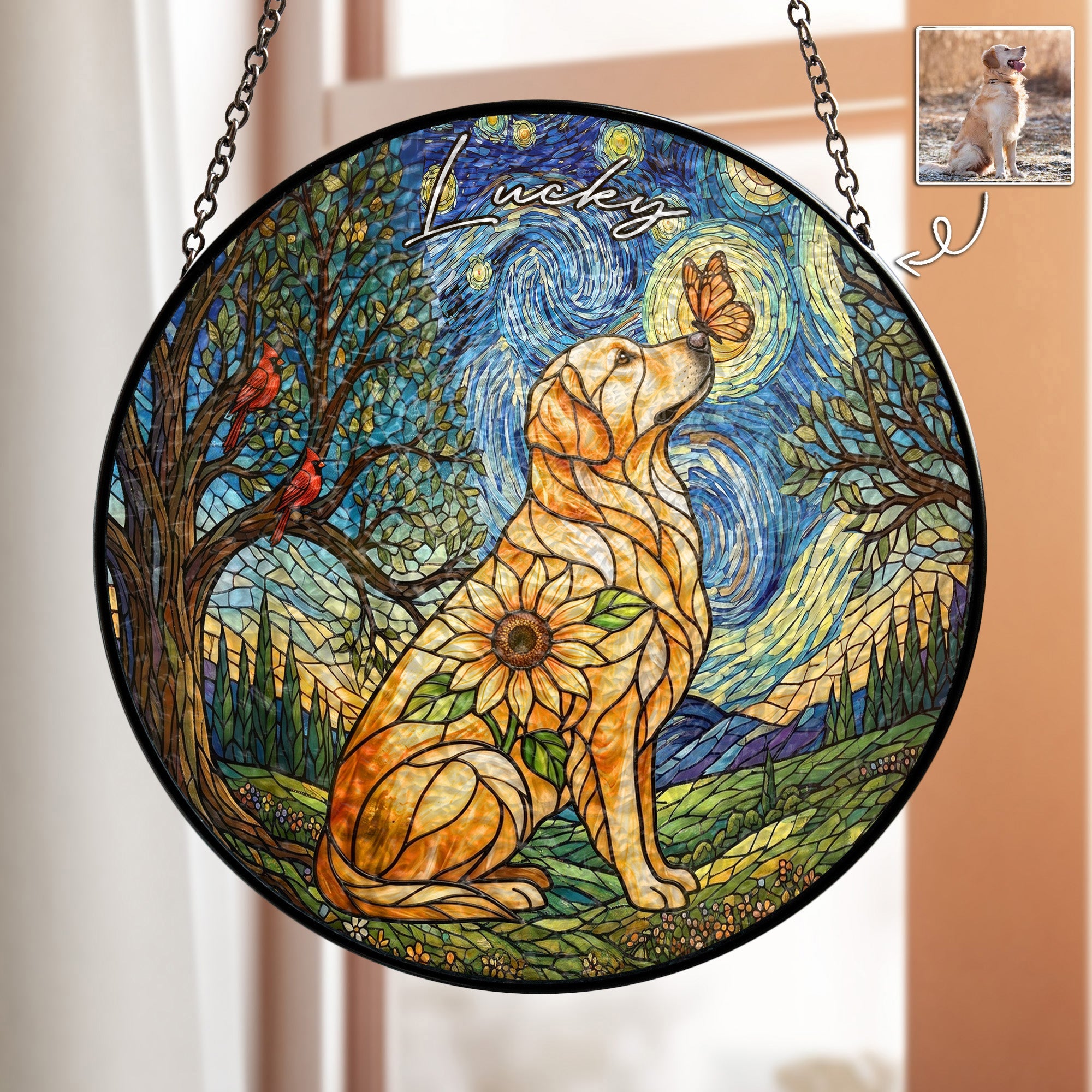 Custom Photo Pet Memorial - Personalized Window Hanging Suncatcher
