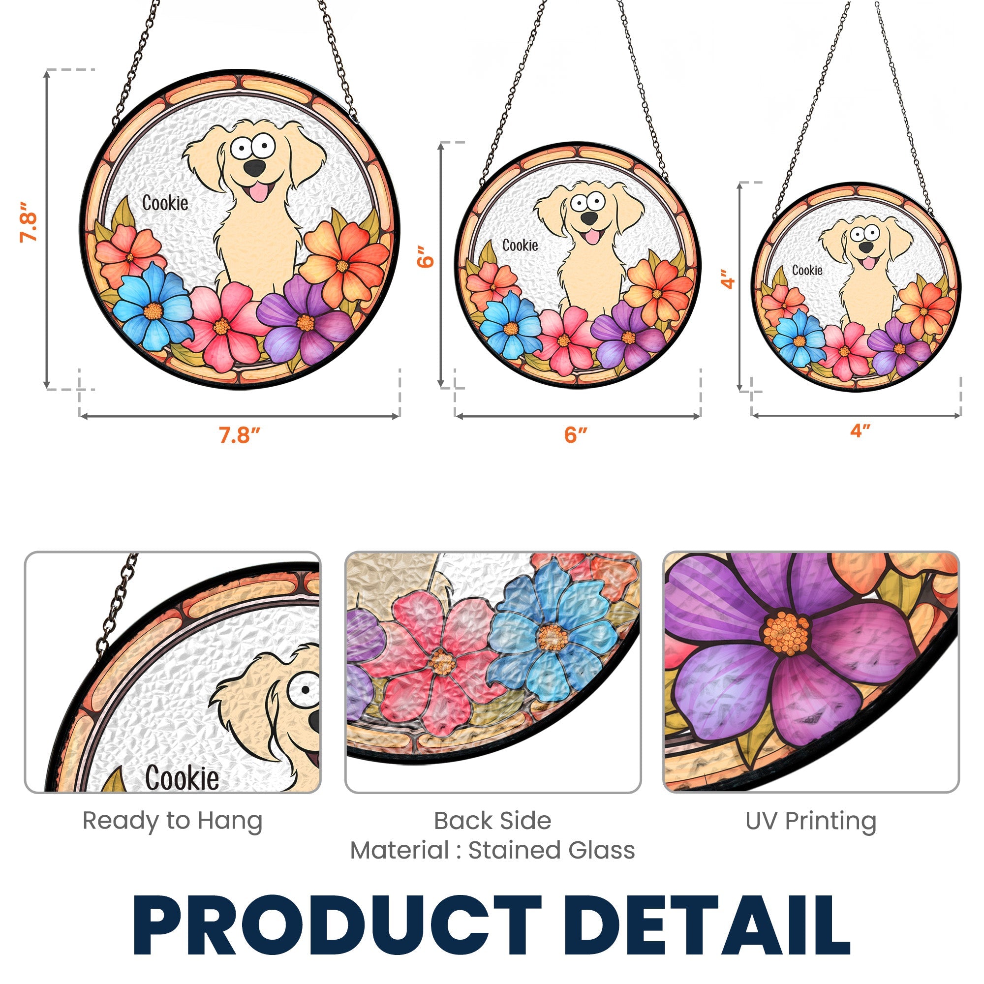 Custom Your Adorable Pet - Personalized Stained Glass Window Hanging Suncatcher