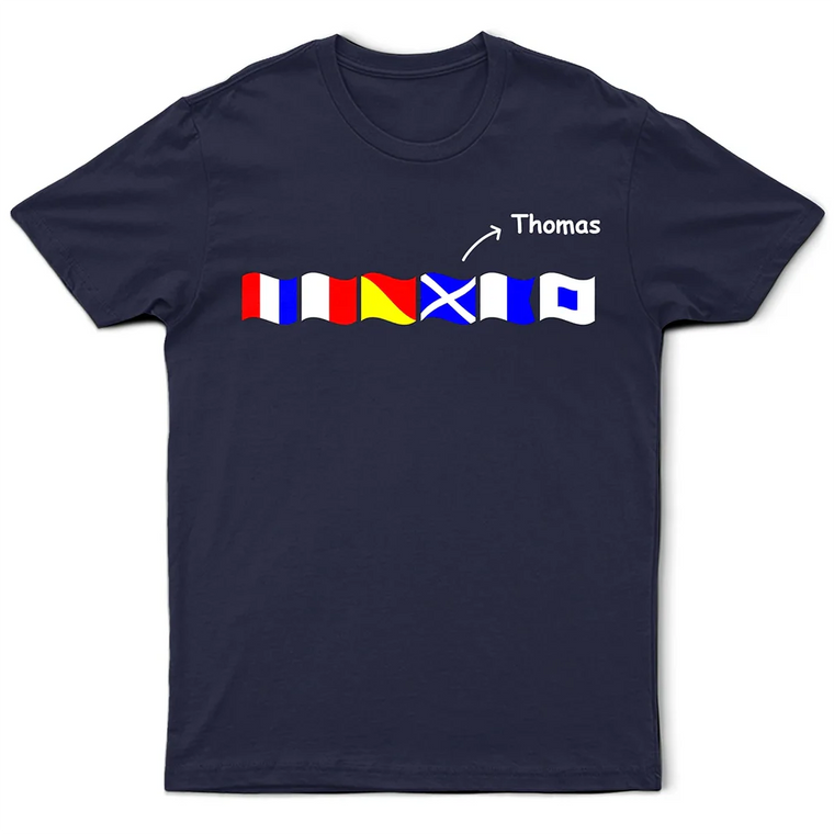 Personalized Nautical Flag Name Shirt or Hoodie