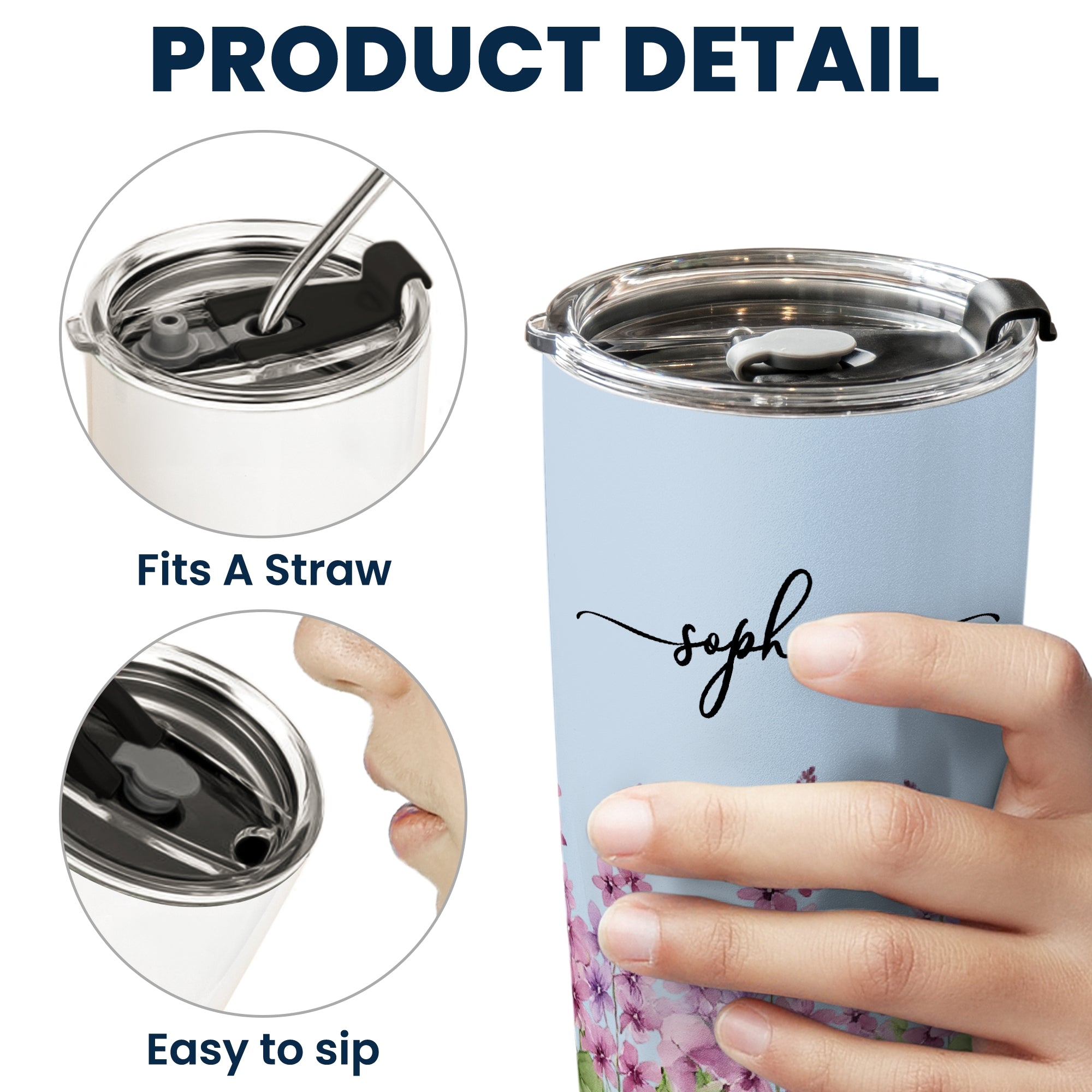 Custom Name & Birth Flower Birthday Gift For Her, Sisters, Daughter, Friends, Coworkers - Personalized Tumbler