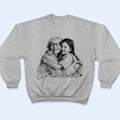 Personalized Pencil Sketch Photo Portrait T‑Shirt for Family, Besties & Pets