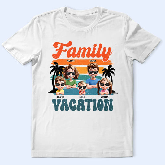 Family Vacation 3D Personalized Name T-Shirt (Matching)