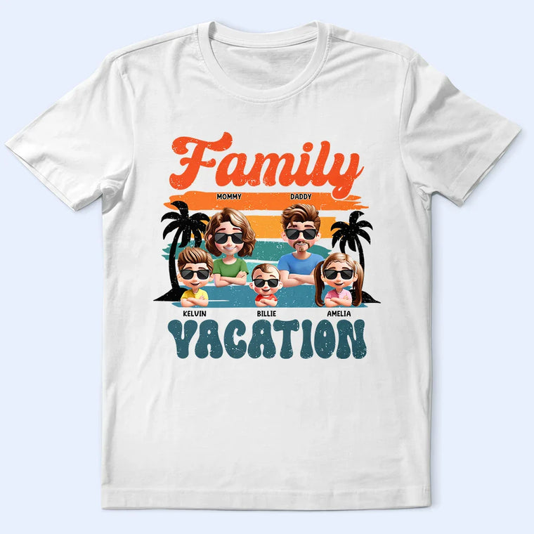 Family Vacation 3D Personalized Name T-Shirt (Matching)