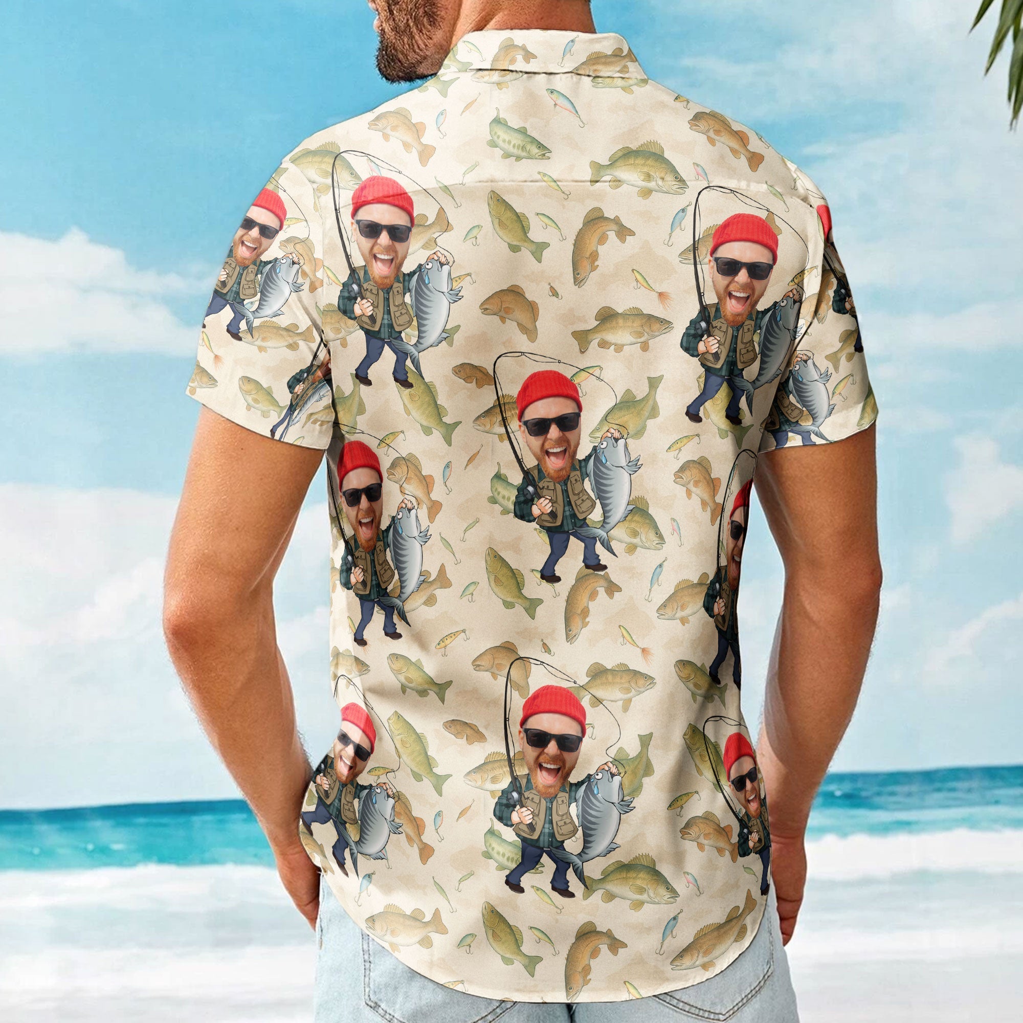 Fishing Man - New Version - Personalized Photo Hawaiian Shirt