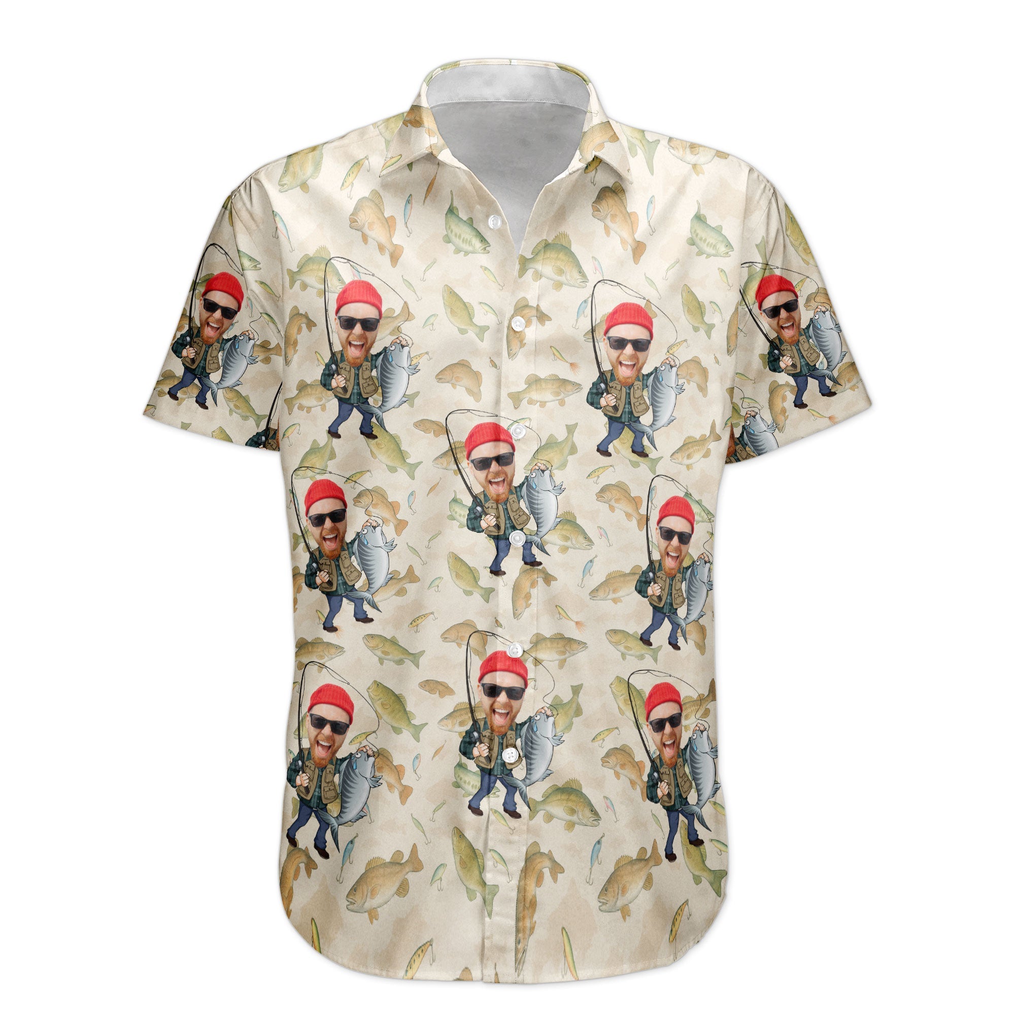 Fishing Man - New Version - Personalized Photo Hawaiian Shirt
