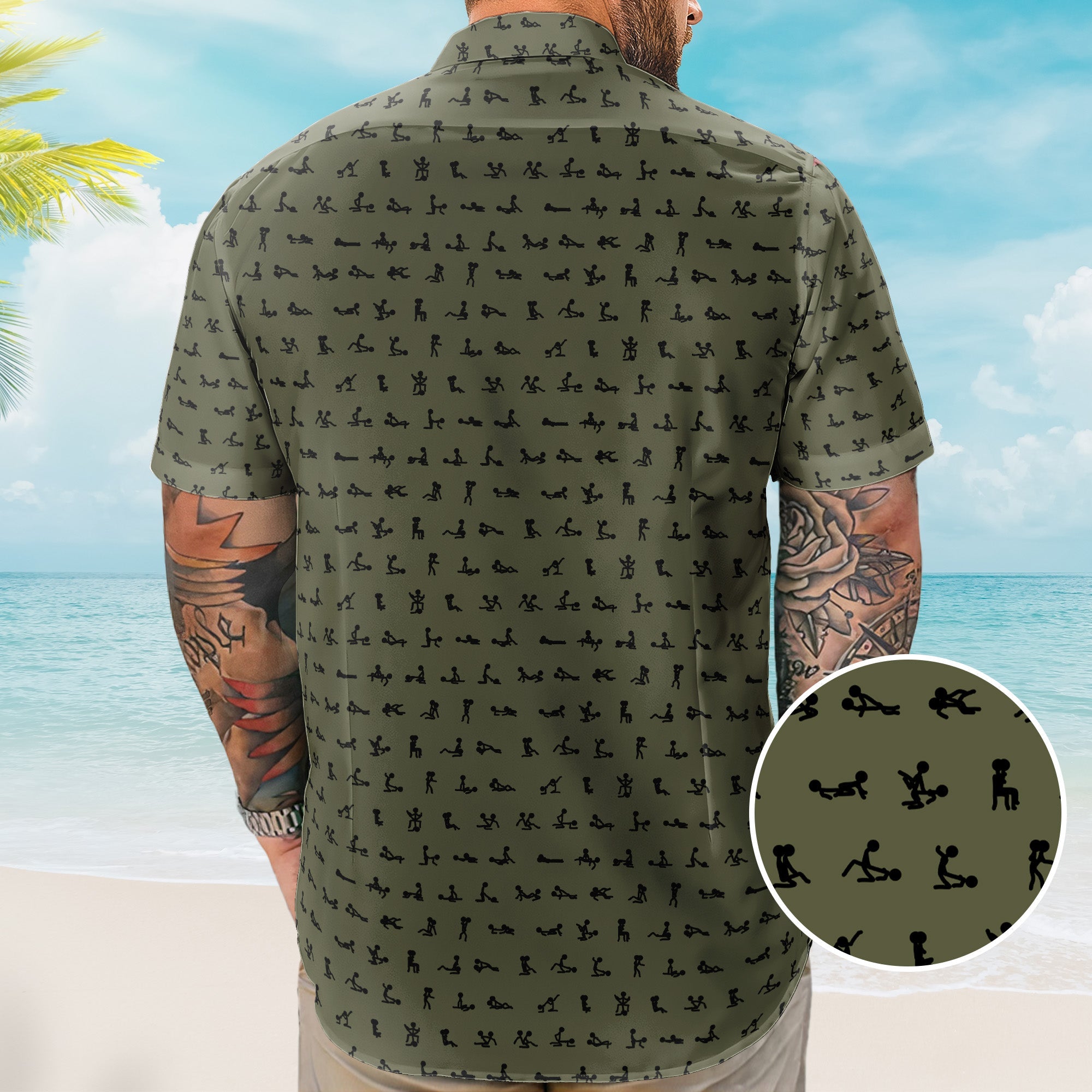 Funny Naughty Hidden Pattern For Him, Husband, Friends, Buddy - Personalized Hawaiian Shirt