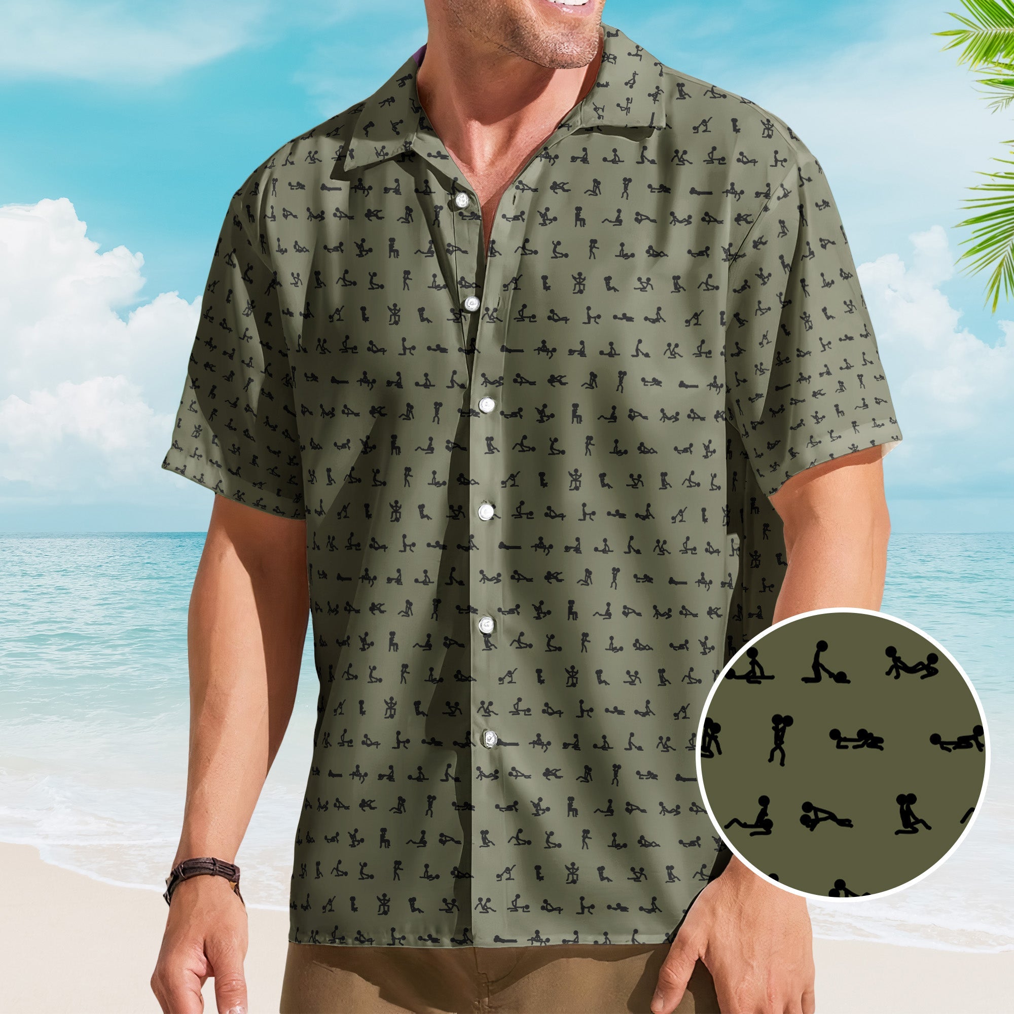 Funny Naughty Hidden Pattern For Him, Husband, Friends, Buddy - Personalized Hawaiian Shirt