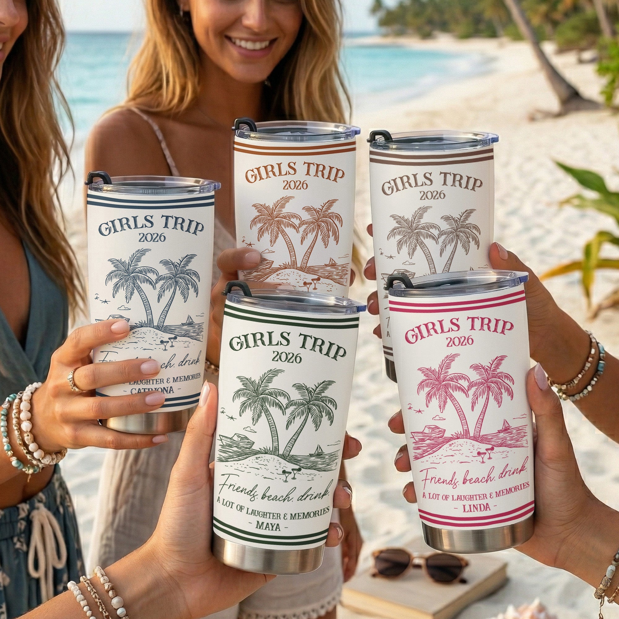 Girls Trip Summer Time - Personalized Tumbler
