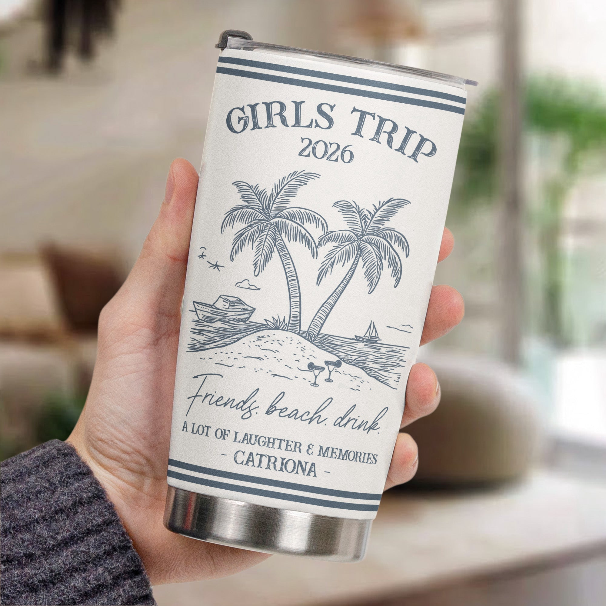 Girls Trip Summer Time - Personalized Tumbler