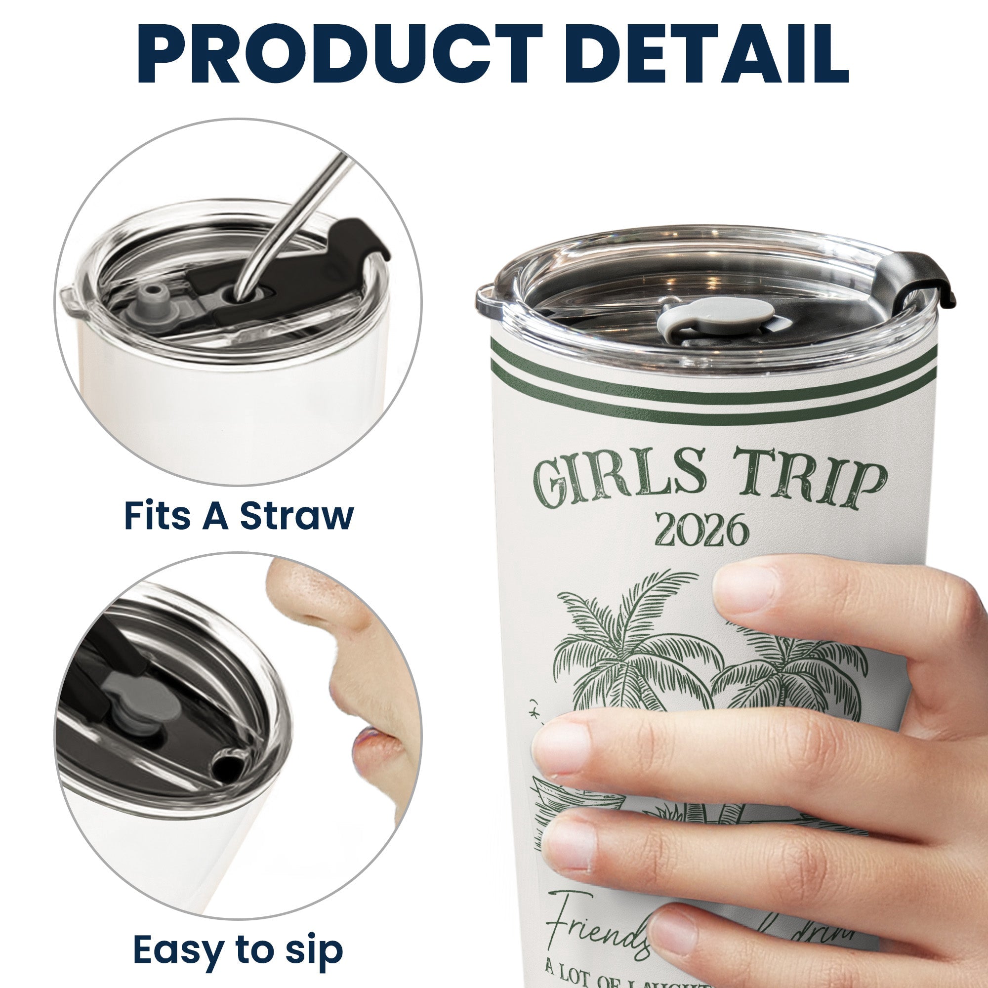 Girls Trip Summer Time - Personalized Tumbler