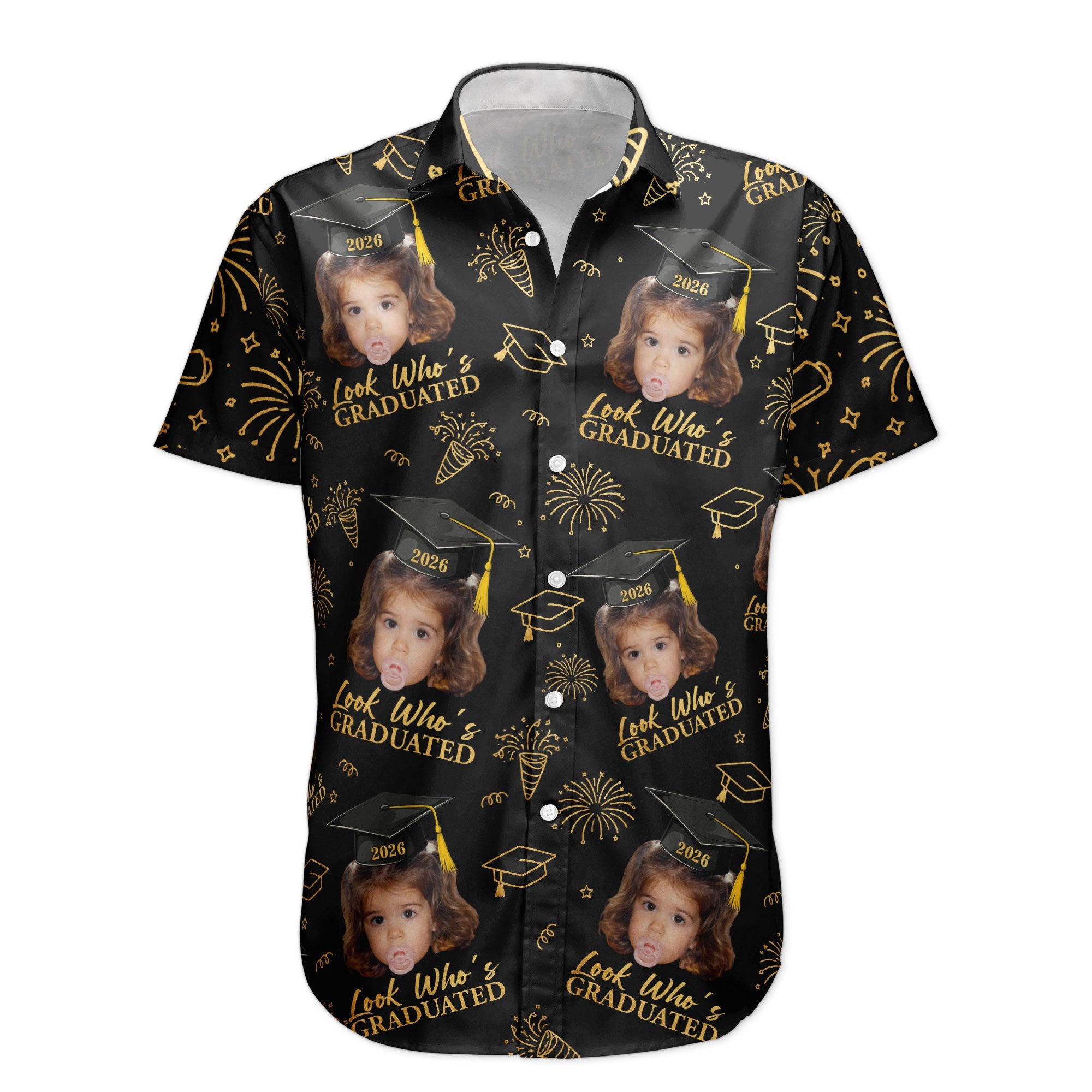 Graduation Matching Shirt With Childhood Photo - Vintage Childhood Themed - Personalized Hawaiian Shirt
