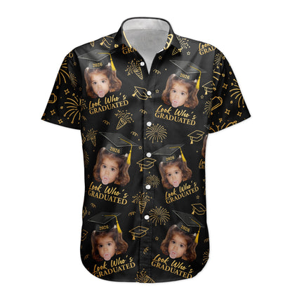 Graduation Matching Shirt With Childhood Photo - Vintage Childhood Themed - Personalized Hawaiian Shirt