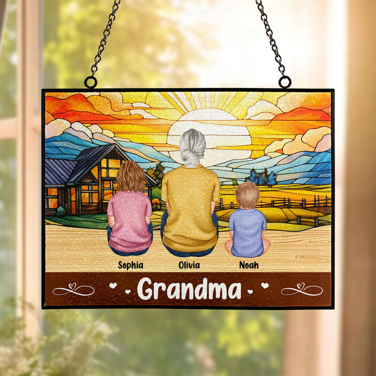 Grandma Love - Personalized Stained Glass Suncatcher