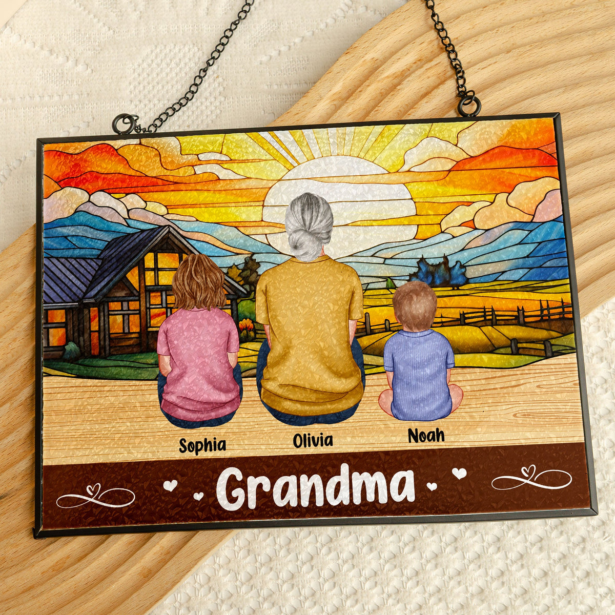 Grandma Love - Personalized Stained Glass Suncatcher