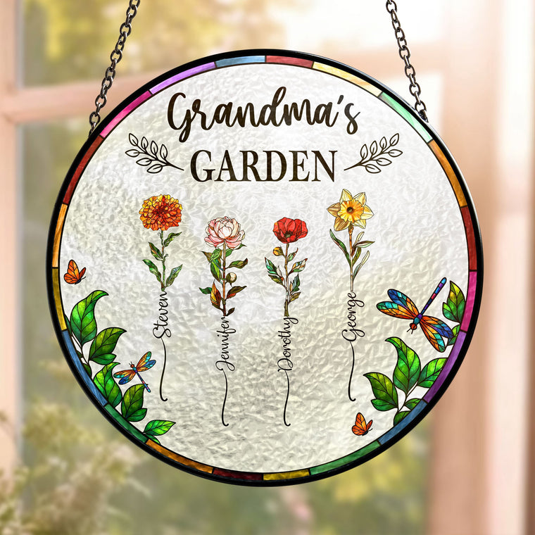 Grandma's Garden - New Version - Personalized Window Hanging Suncatcher