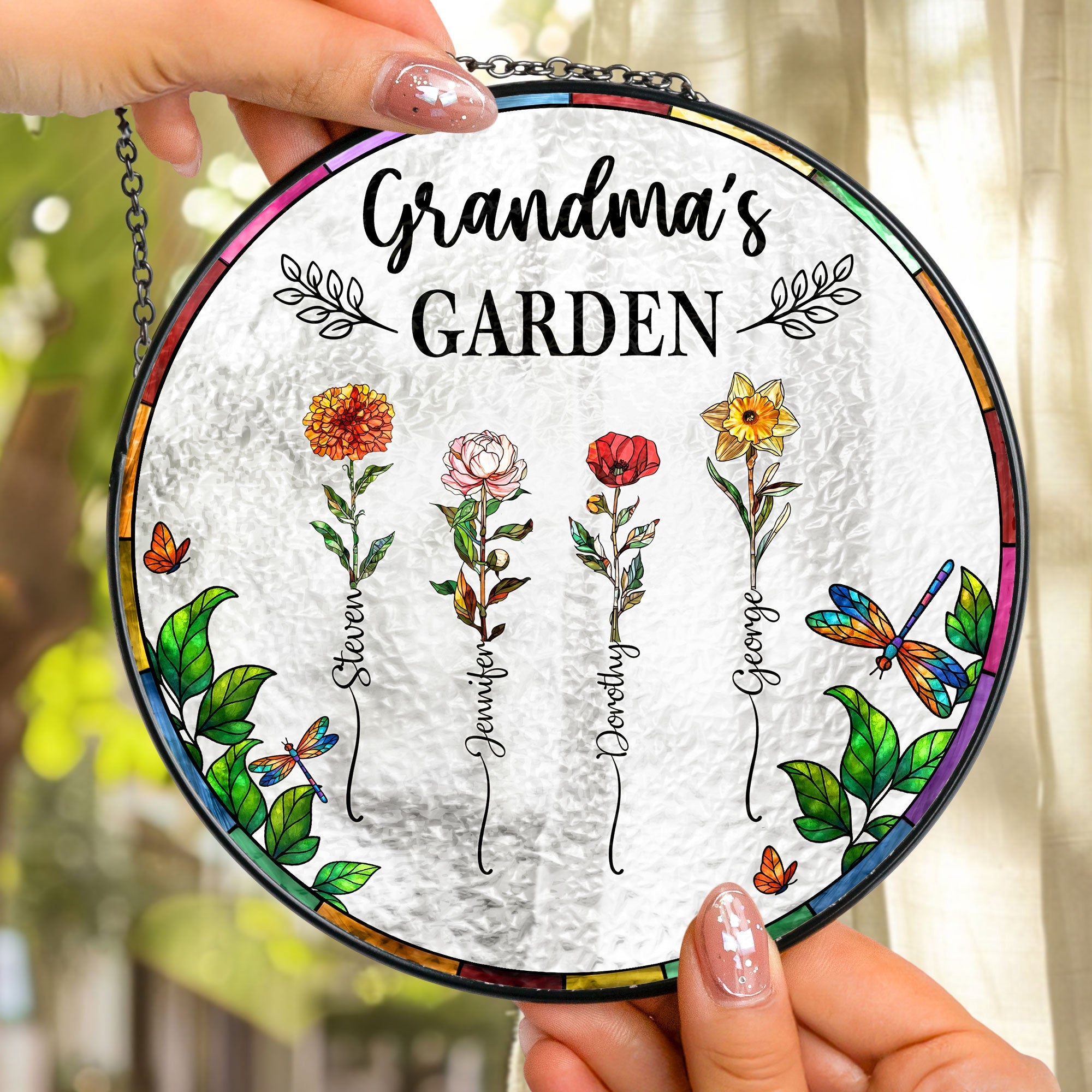 Grandma's Garden - New Version - Personalized Window Hanging Suncatcher