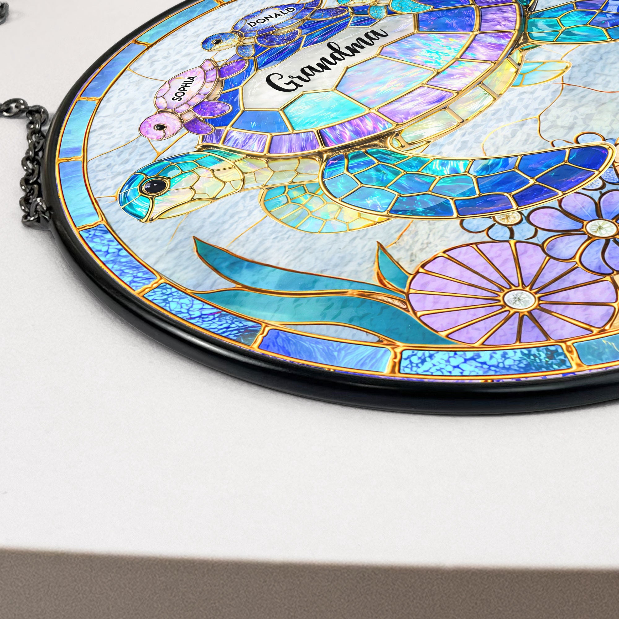 Grandma Sea Turtle - Personalized Window Hanging Suncatcher