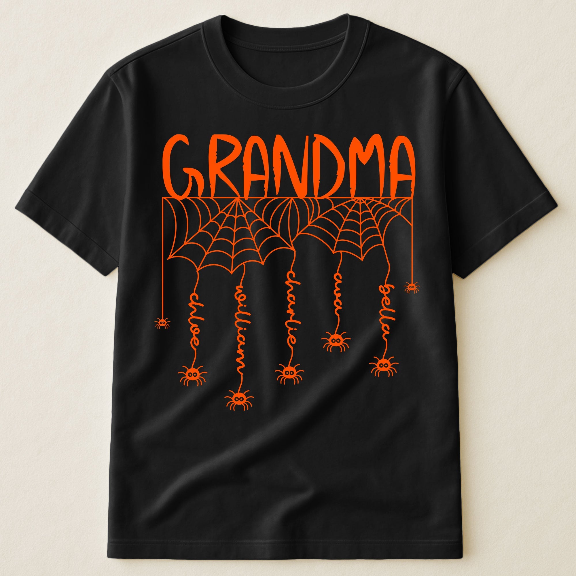 Personalized Grandma Spooky Spider Web Halloween Shirt