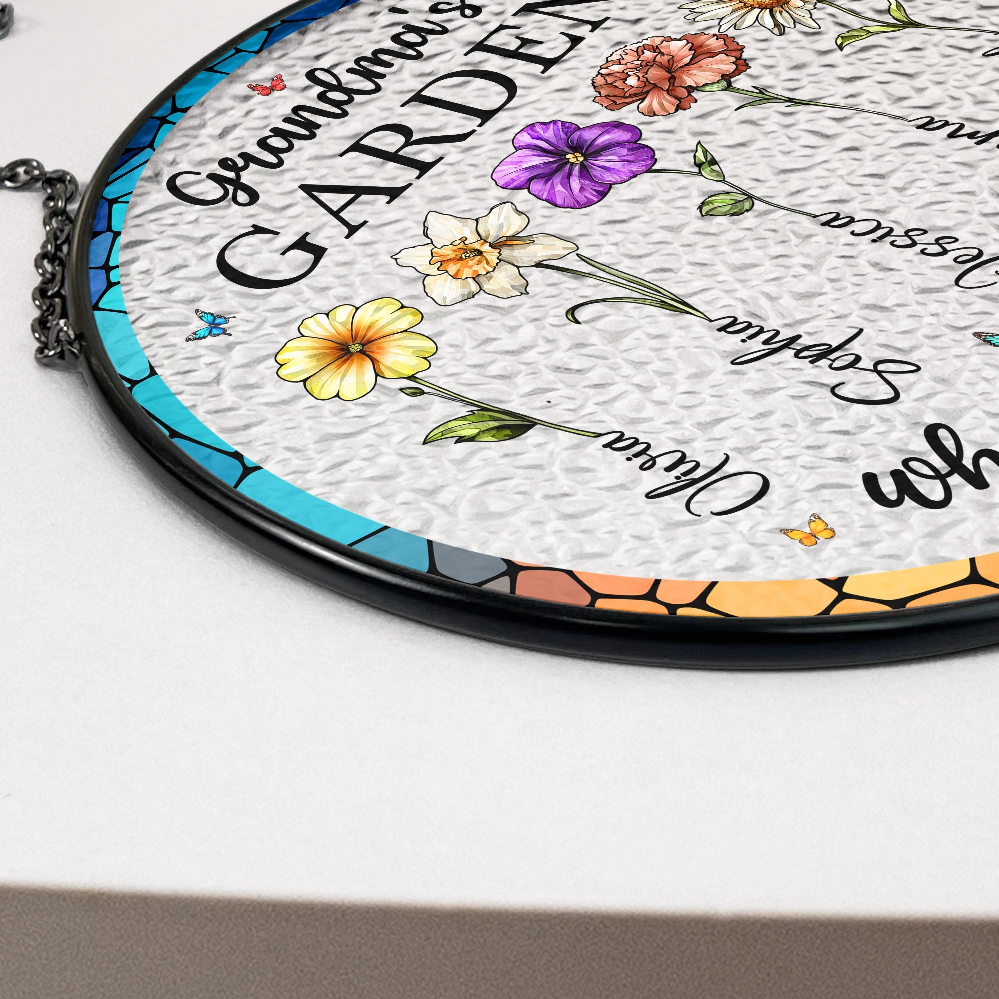 Grandma's Garden Where Love Grows - Personalized Window Hanging Suncatcher
