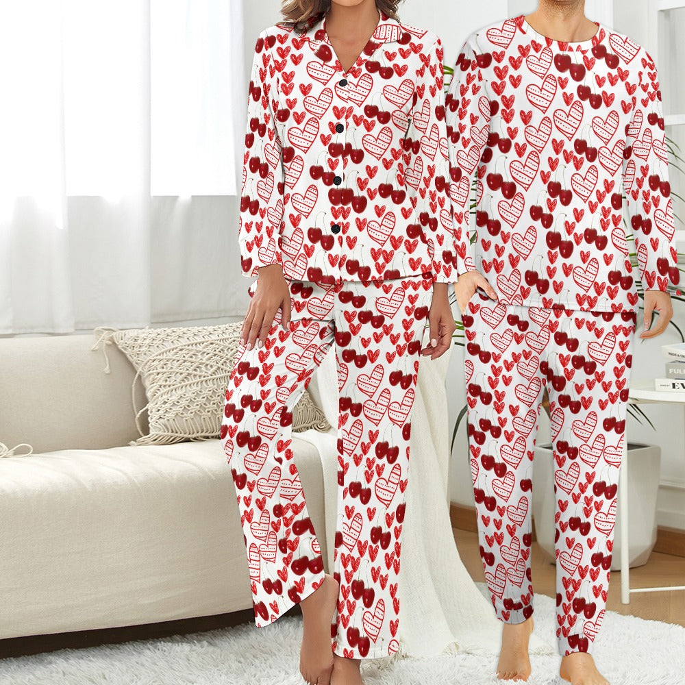 Couples' Matching cherry and 2 sweethearts Pajama Set