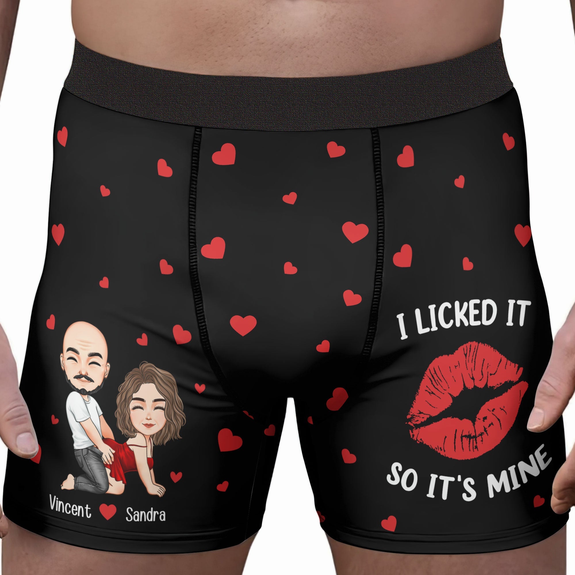 Personalized Men's Boxer Briefs – “I Licked It So It's Mine” Funny Gift for Husband