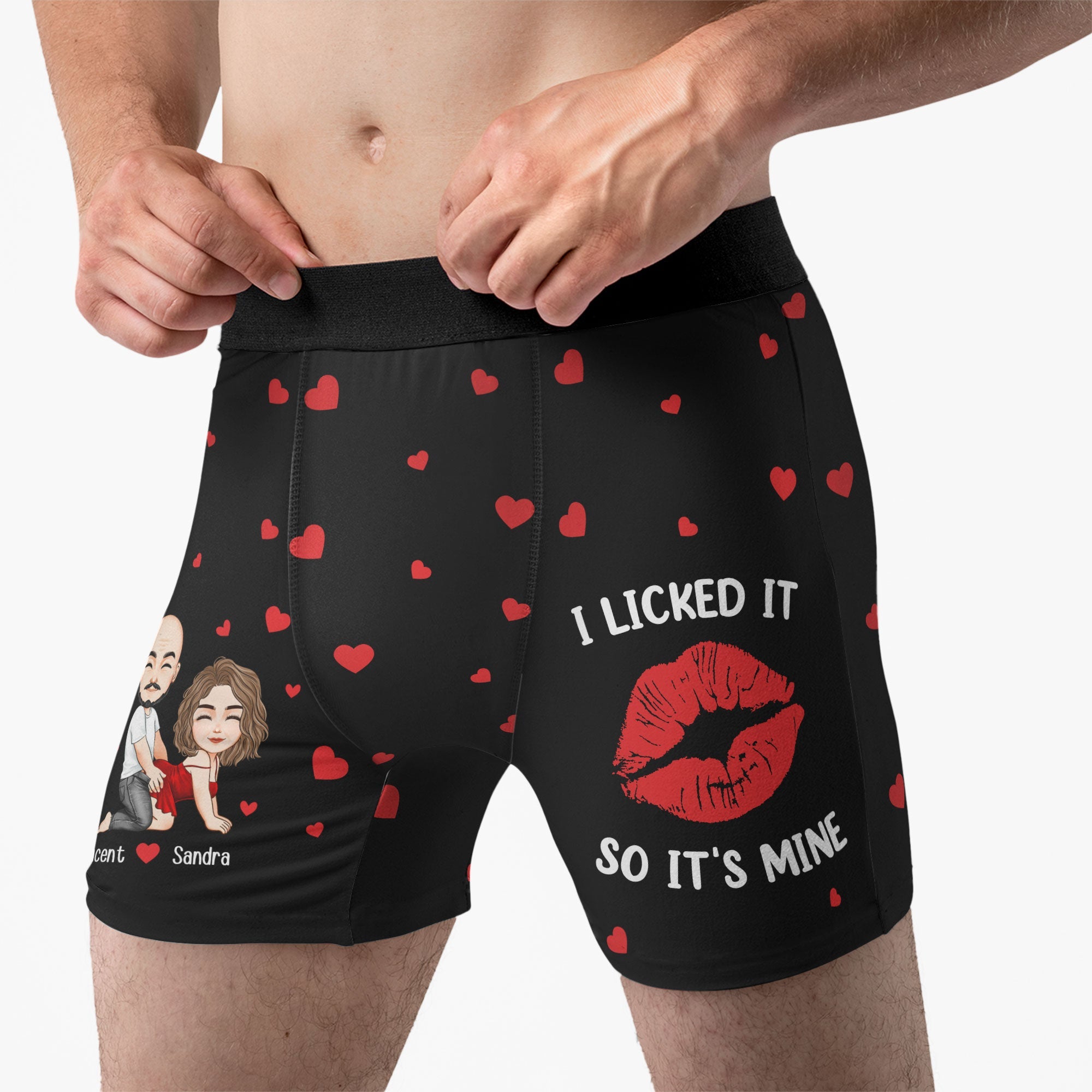 Personalized Men's Boxer Briefs – “I Licked It So It's Mine” Funny Gift for Husband