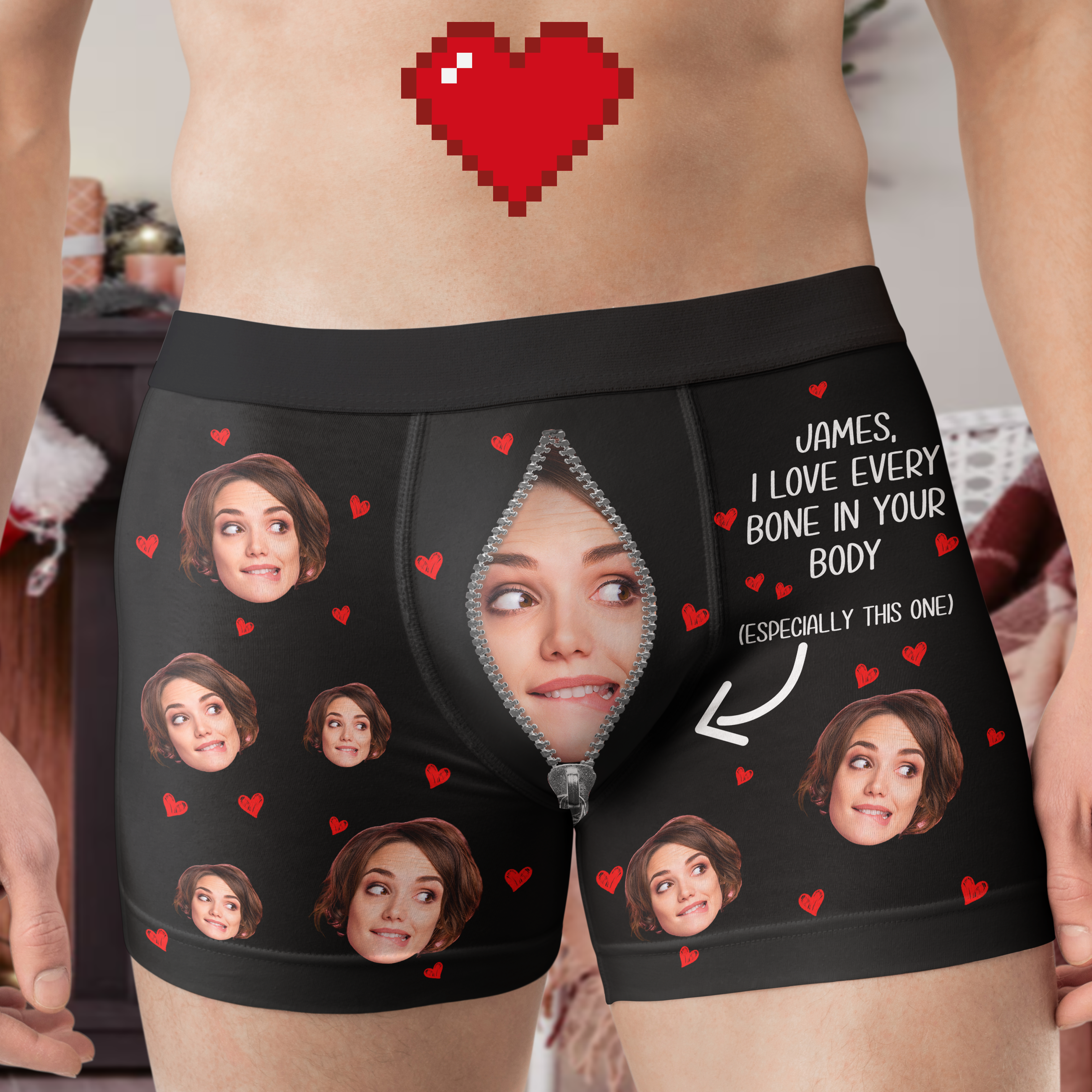 Personalized Photo Men's Boxer Briefs – I Love Every Bone in Your Body