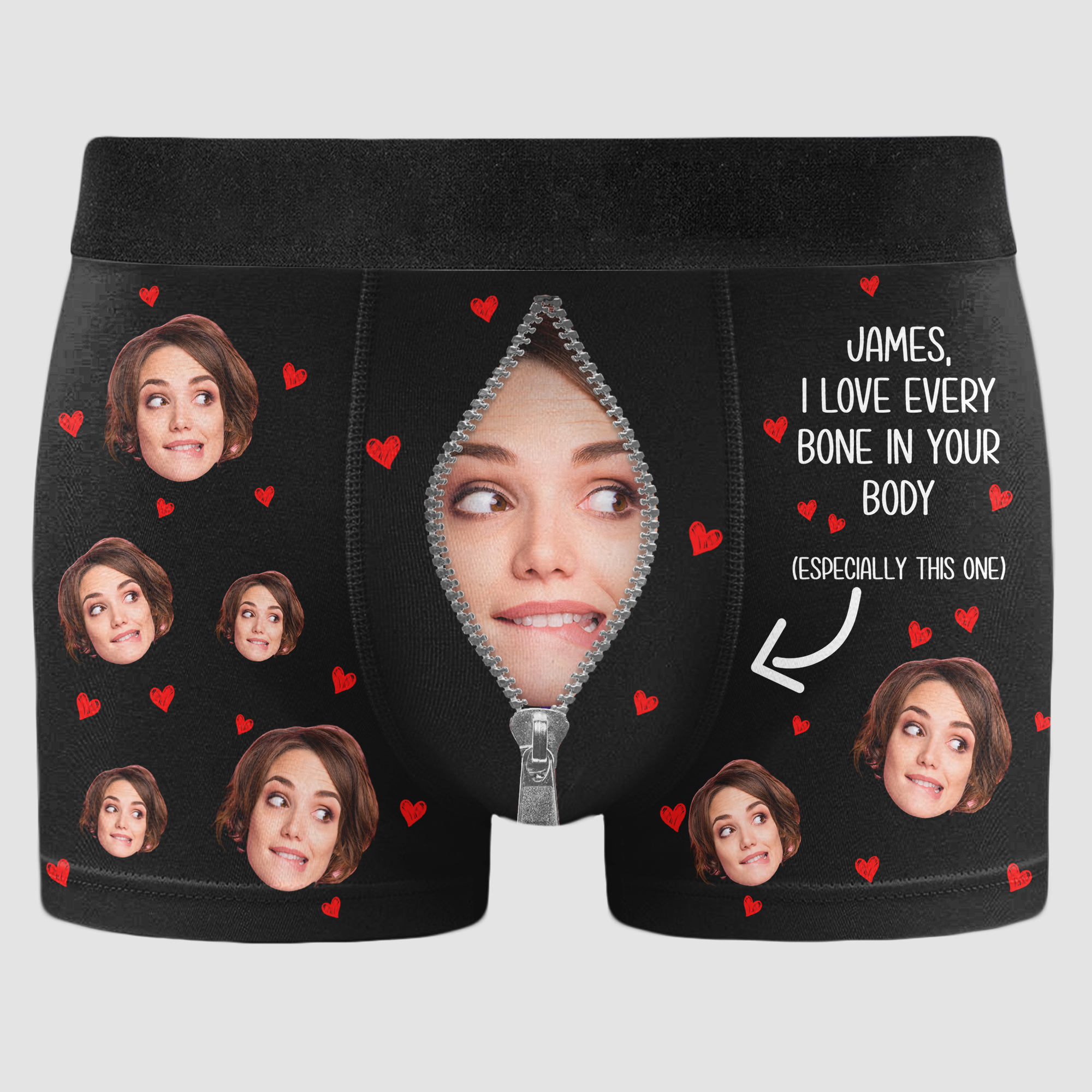 Personalized Photo Men's Boxer Briefs – I Love Every Bone in Your Body