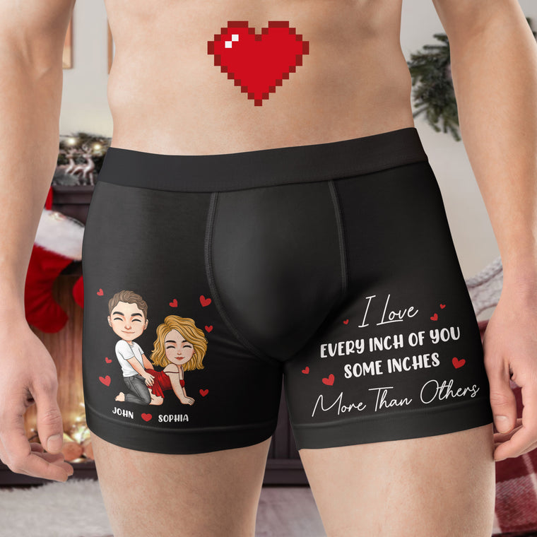 Personalized Men's Boxer Briefs – I Love Every Inch of You