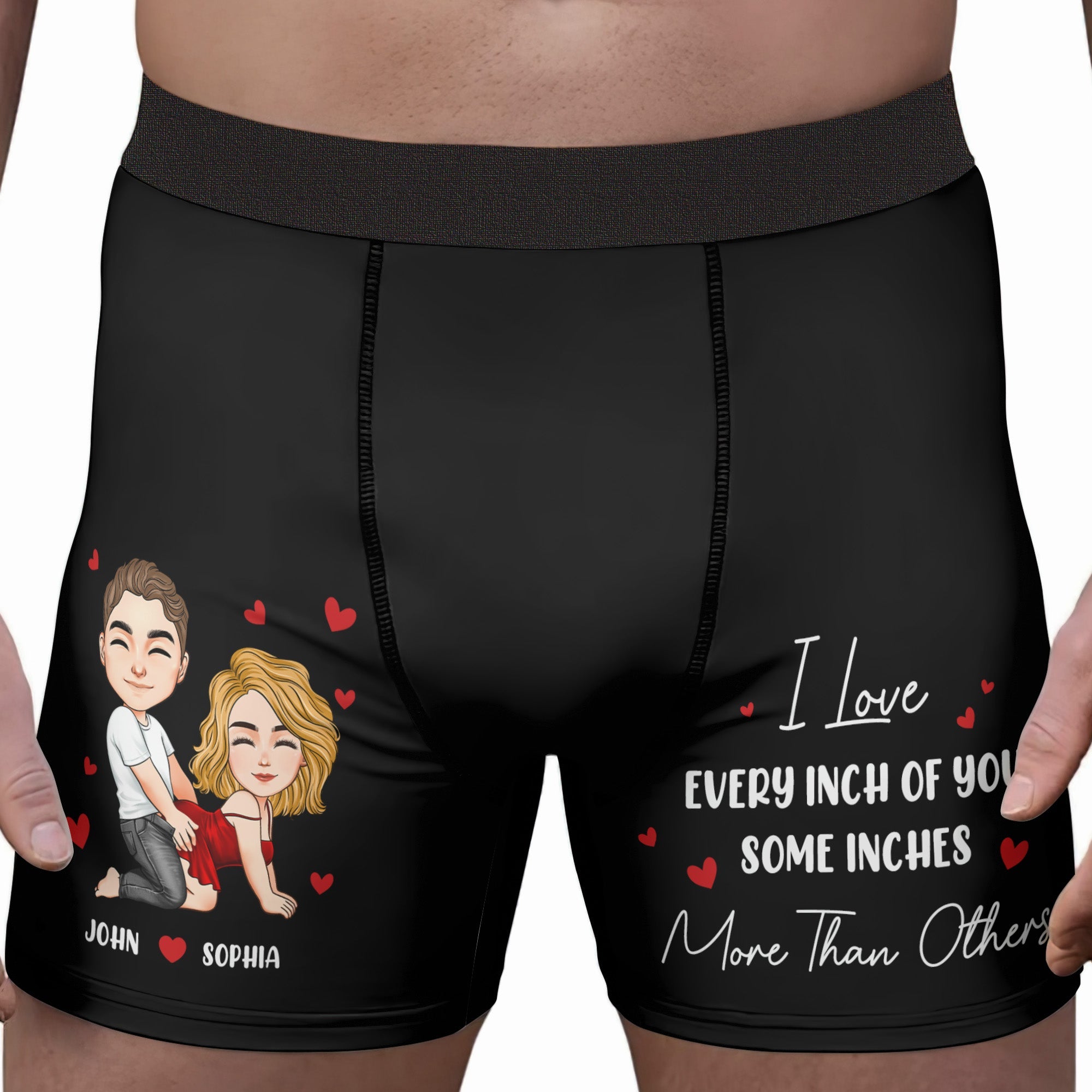 Personalized Men's Boxer Briefs – I Love Every Inch of You