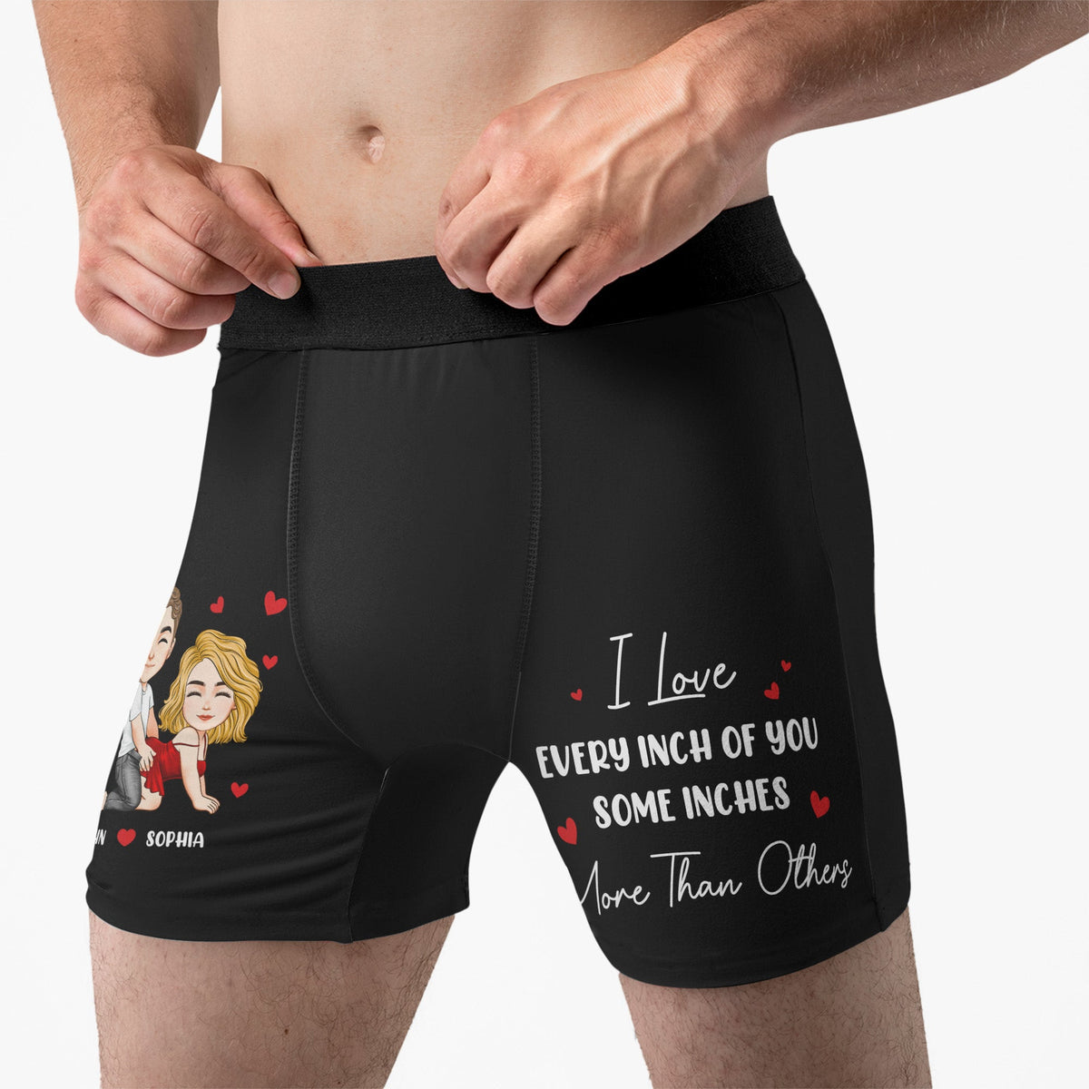 Personalized Men's Boxer Briefs – I Love Every Inch of You