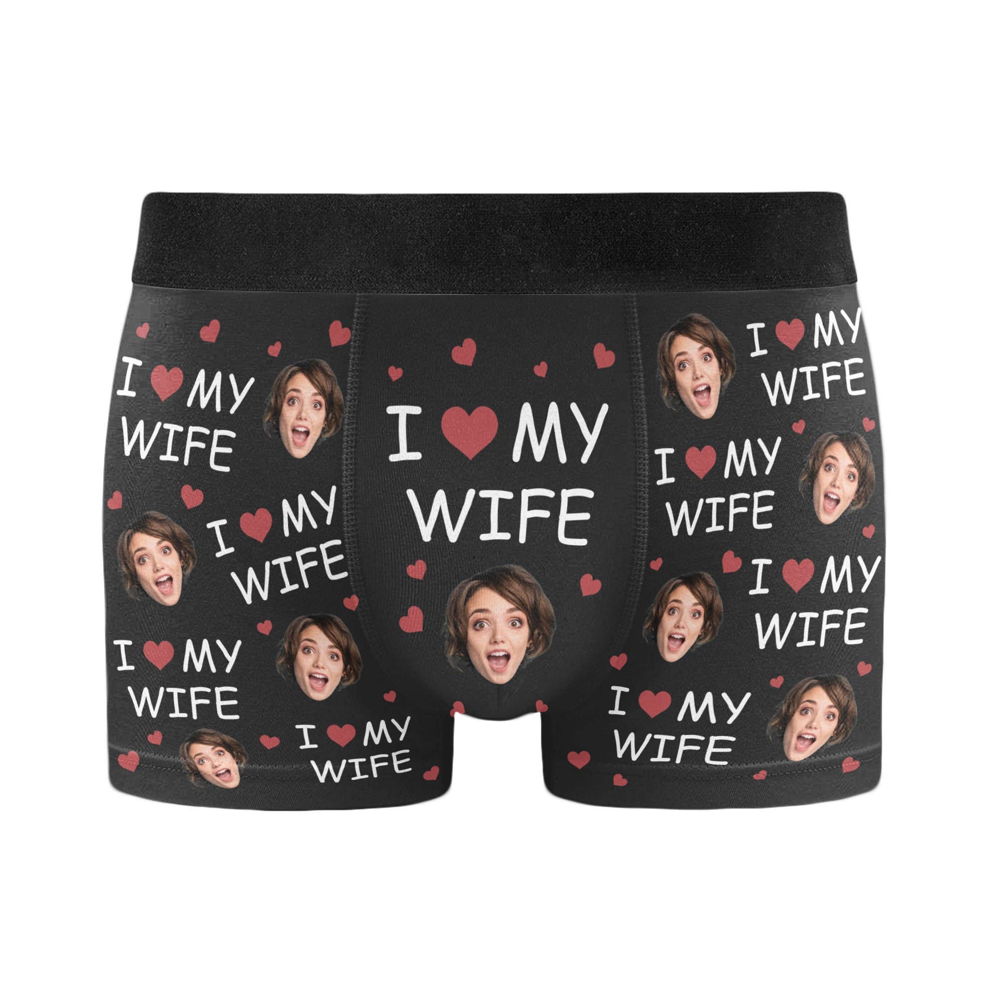 Personalized Photo Men's Boxer Briefs – I Love My Wife Anniversary Gift