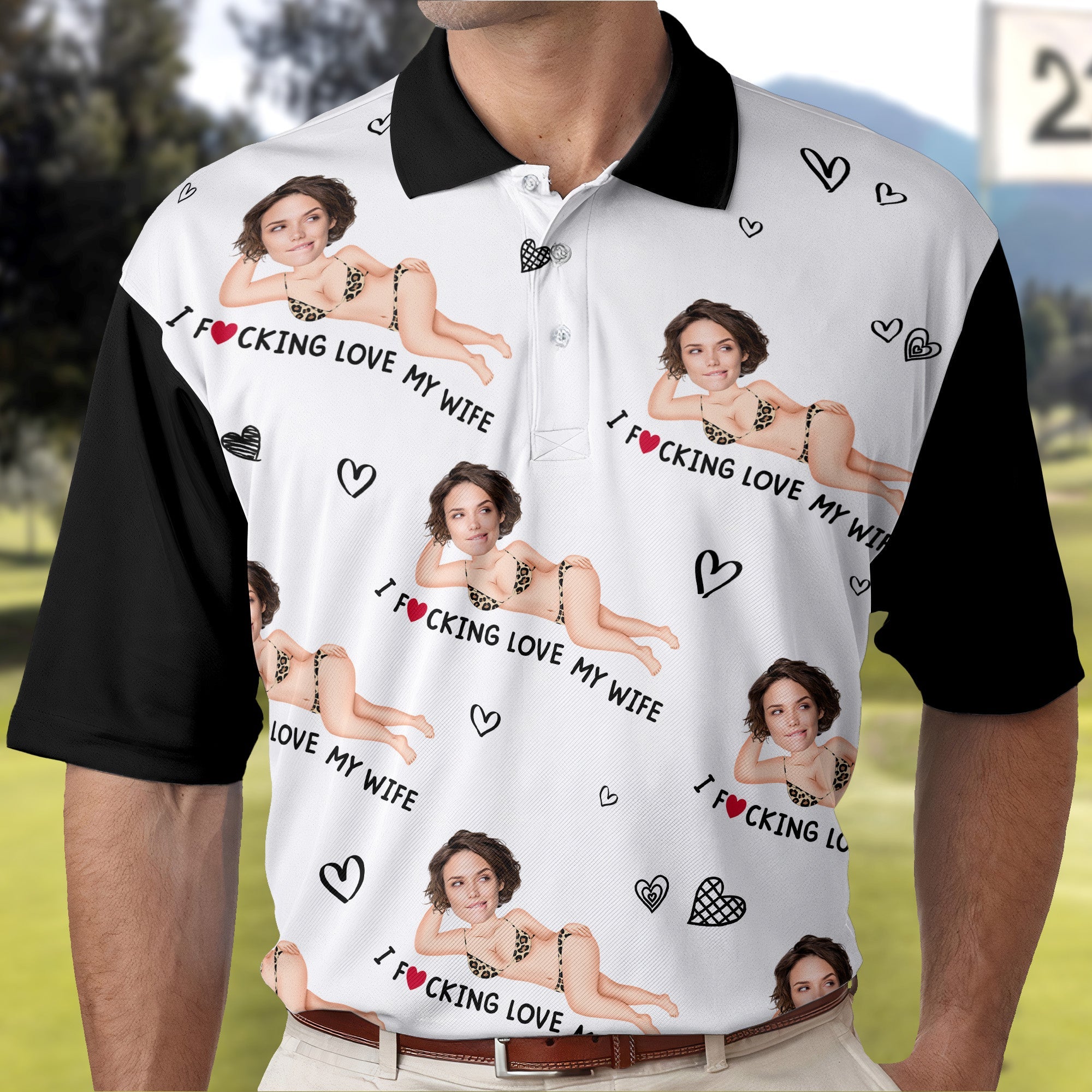 I Love My Wife - Property Funny Gift For Husband - Personalized Photo Polo Shirt