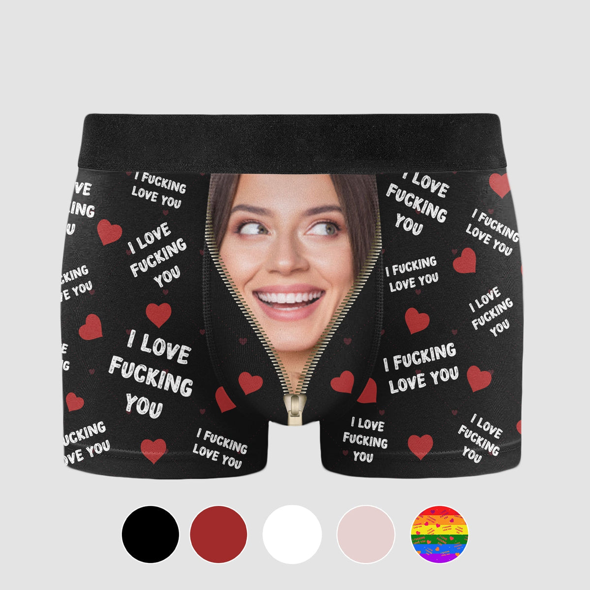 Personalized Photo “I Love You” Men’s Boxer Briefs