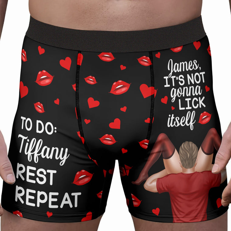 Personalized Men's Boxer Briefs – “It’s Not Gonna Lick Itself” Spicy Gift